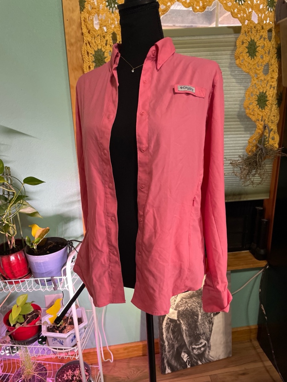 Columbia Women’s Pink Button-Front Outdoor Shirt Jacket